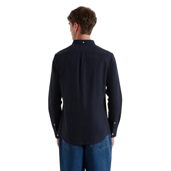 Farah Milners Oxford-overhemd met lange mouwen en knoopsluiting voor heren (Marine Marl Marl) - Image 3