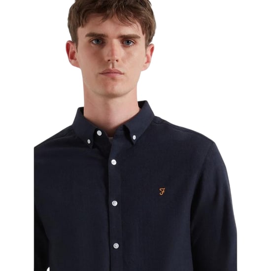 Farah Milners Oxford-overhemd met lange mouwen en knoopsluiting voor heren (Marine Marl Marl) - Image 4