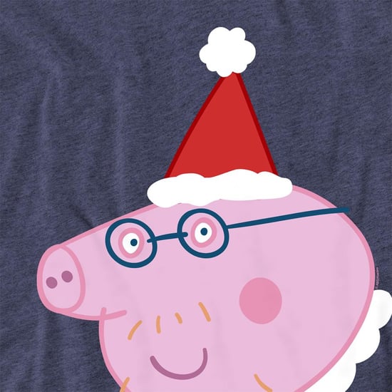 Peppa Pig Unisex Adult Papa Varken Kerstmuts Heather T-Shirt (Marine) - Image 4