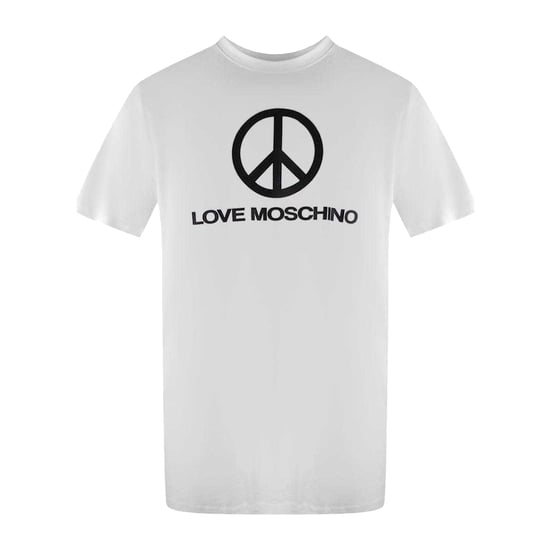 Love Moschino Heren Vredessymbool T-Shirt (Wit) - Image 1
