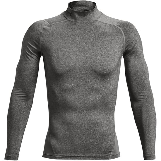 Under Armour HeatGear-basislaagshirt voor heren met hoge kraag, raglanmouwen en lange mouwen (Koolstof) - Image 1