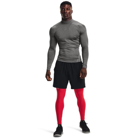 Under Armour HeatGear-basislaagshirt voor heren met hoge kraag, raglanmouwen en lange mouwen (Koolstof) - Image 4