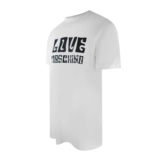 Love Moschino Heren Logo Premium Katoenen T-Shirt (Wit) - Image 3