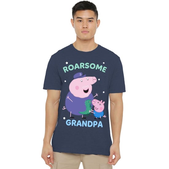 Peppa Pig Unisex volwassen Roarsome Opa Varken T-Shirt (Heide-Marine) - Image 1