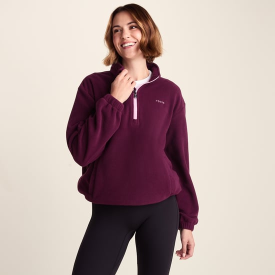 Sachs Womens Midweight Half Zip Fleece Pullover - Aubergine - Image 1