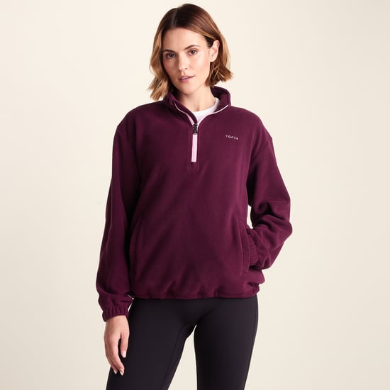 Sachs Womens Midweight Half Zip Fleece Pullover - Aubergine - Image 2