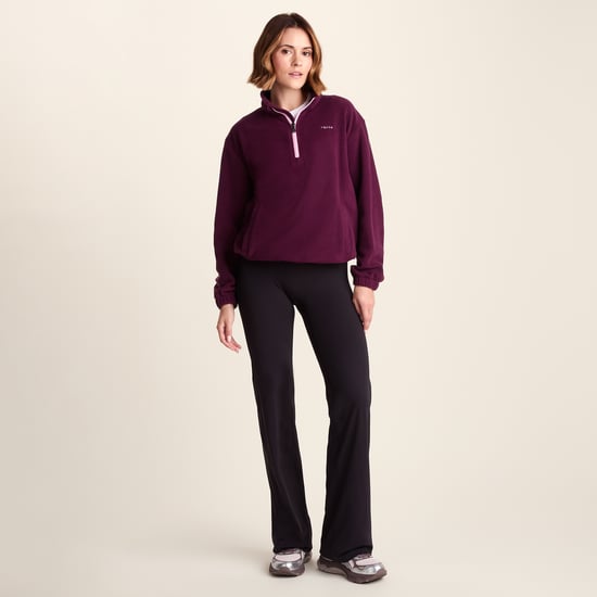Sachs Womens Midweight Half Zip Fleece Pullover - Aubergine - Image 3