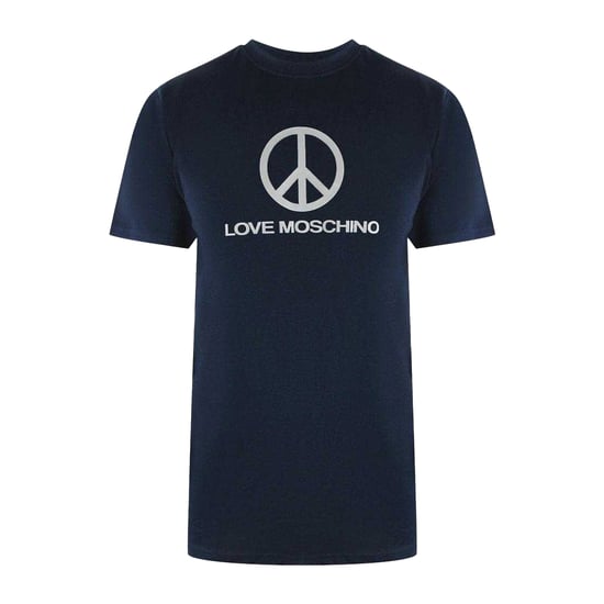 Love Moschino Heren Vredessymbool T-Shirt (Marineblauw) - Image 1