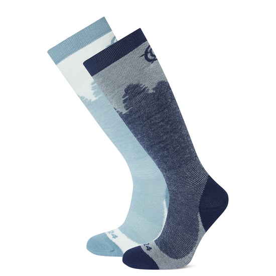 Aprica 2 Pack Womens Ski Sock - Oxford Blue/Mist Grey - Image 1
