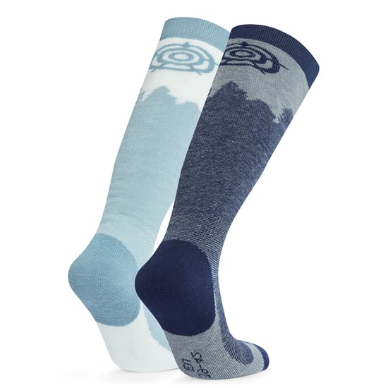 Aprica 2 Pack Womens Ski Sock - Oxford Blue/Mist Grey - Image 2