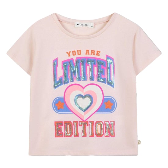 Billieblush Girls Graphic Print Sequins T-Shirt (Pink) - Image 1