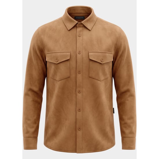 Bos Bright Blue Overshirt 2080/cognac - Image 2