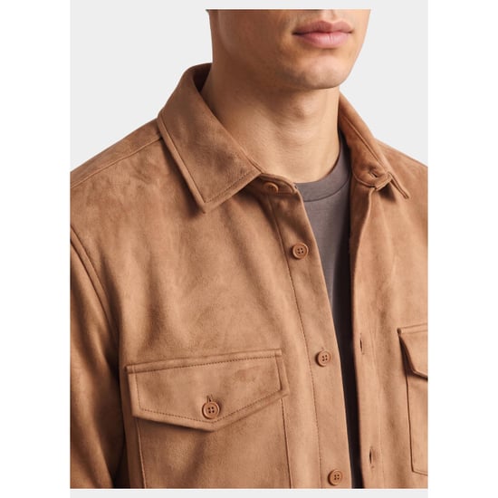 Bos Bright Blue Overshirt 2080/cognac - Image 3