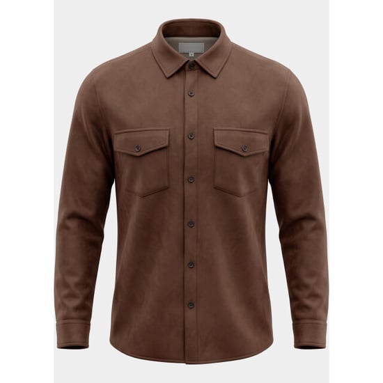 Bos Bright Blue Overshirt 2080/brown - Image 4