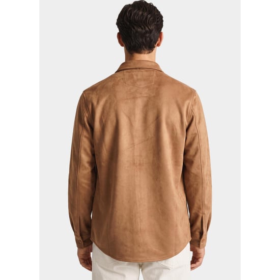 Bos Bright Blue Overshirt 2080/cognac - Image 4