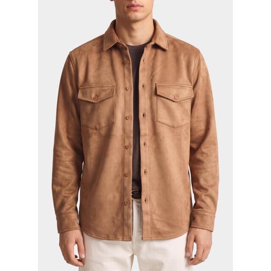 Bos Bright Blue Overshirt 2080/cognac - Image 5