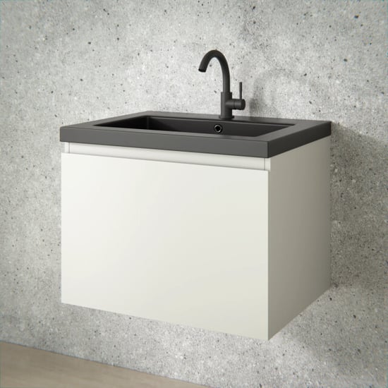 Mirlux Badkamermeubel vino 60cm taupe wastafel zwart - Image 3