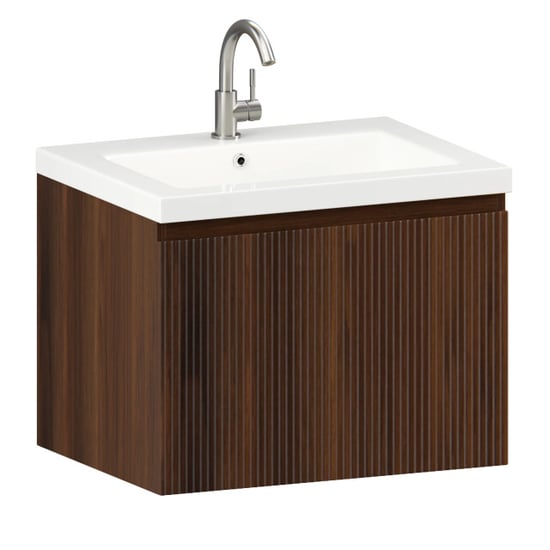 Mirlux Badkamermeubel vino 60cm walnoot wastafel wit - Image 5