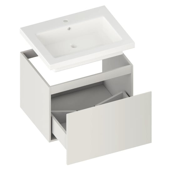 Mirlux Badkamermeubel vino 60cm taupe wastafel wit - Image 5