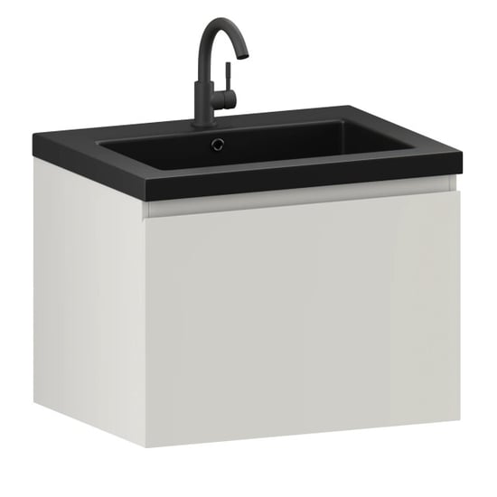 Mirlux Badkamermeubel vino 60cm taupe wastafel zwart - Image 6