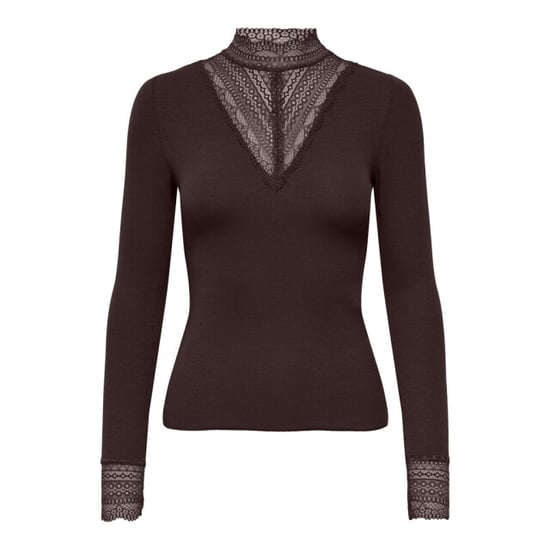 Only onltilde l/s high neck lace top jrs 15207788 chocolate torte - Image 1
