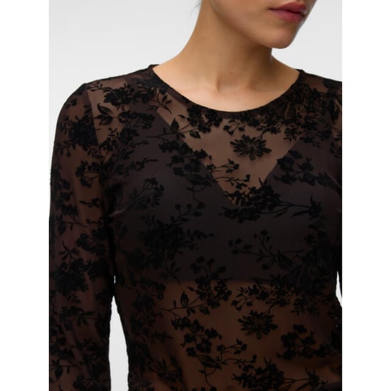 Vero Moda vmflora ls o-neck top jrs 10354544 chocolate torte - Image 2