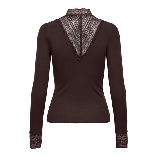 Only onltilde l/s high neck lace top jrs 15207788 chocolate torte - Image 2