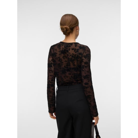 Vero Moda vmflora ls o-neck top jrs 10354544 chocolate torte - Image 4