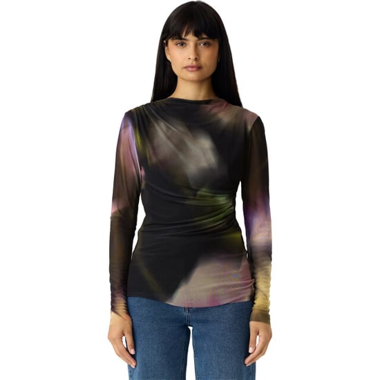 YAS Shama ls mesh top noos black/shama print - Image 1