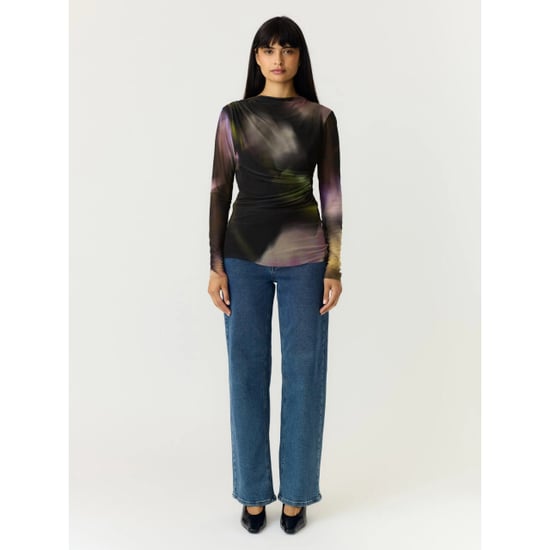 YAS Shama ls mesh top noos black/shama print - Image 4