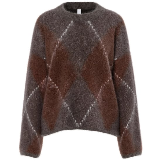 YAS Argy ls mohair blend knit pullover s. coffee be - Image 5