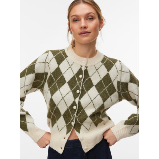 Vero Moda vmhalo ls o-neck argyle cardigan bo 10349316 birch pattern sphagnum - Image 3
