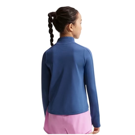 Nike Girls Dri-FIT Half Zip Long-Sleeved Top (Mystic Blue) - Image 3