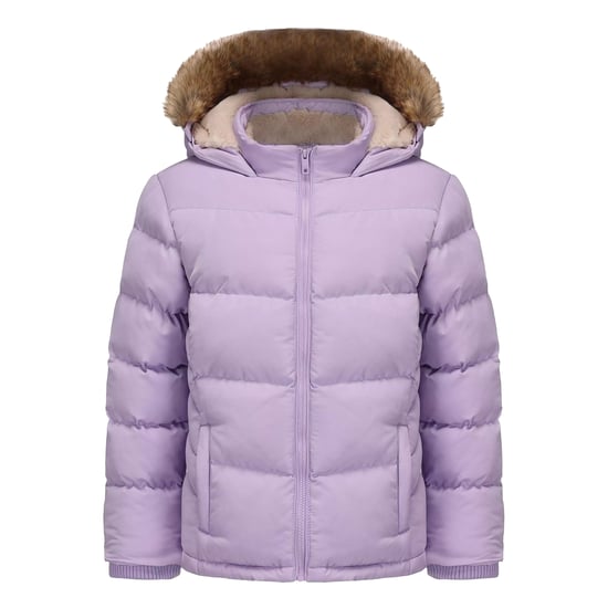 SoulCal Girls Bubble Zip Pocket Puffer Jacket (Purple) - Image 1