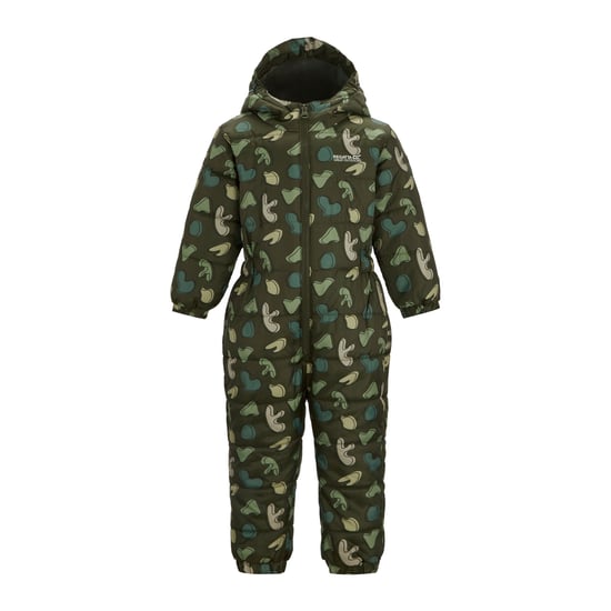 Regatta Childrens/Kids Penrose Splodge Quilted Puddle Suit (Dark Khaki) - Image 1