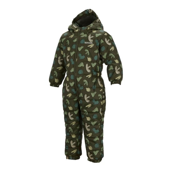 Regatta Childrens/Kids Penrose Splodge Quilted Puddle Suit (Dark Khaki) - Image 3