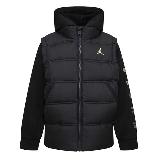Nike Air Jordan-pufferjas voor kinderen (Zwart/Goud) - Image 1