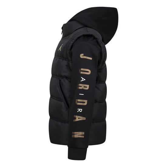 Nike Air Jordan-pufferjas voor kinderen (Zwart/Goud) - Image 3