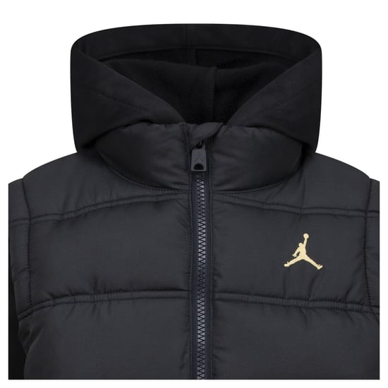 Nike Air Jordan-pufferjas voor kinderen (Zwart/Goud) - Image 4