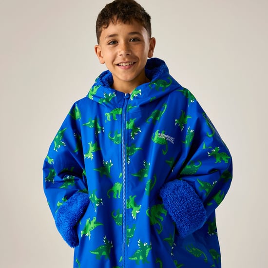 Regatta Kinderbadjas met all-over-print van dinosaurussen (Olympisch Blauw) - Image 3