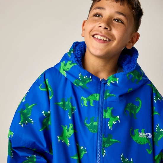 Regatta Kinderbadjas met all-over-print van dinosaurussen (Olympisch Blauw) - Image 4