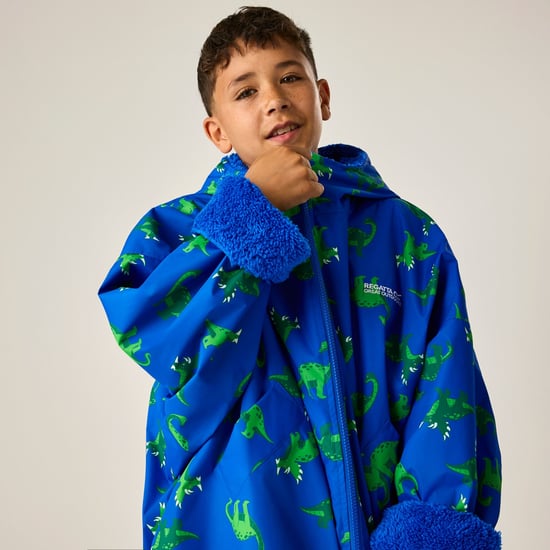 Regatta Kinderbadjas met all-over-print van dinosaurussen (Olympisch Blauw) - Image 6