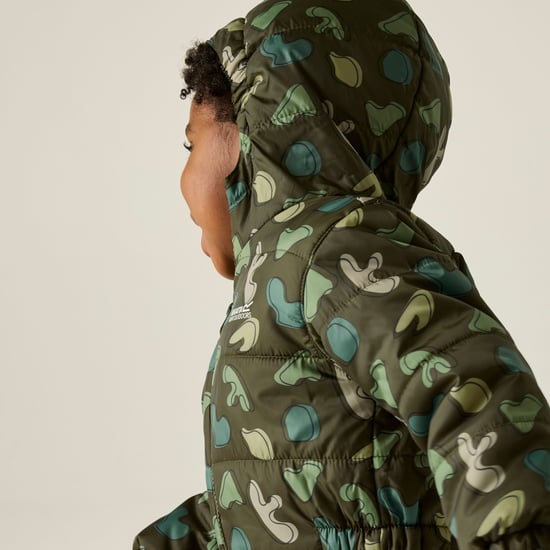 Regatta Penrose Splodge gewatteerd regenpak voor kinderen/kleintjes (Donkere Khaki) - Image 5