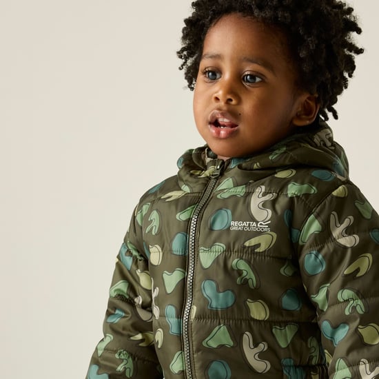Regatta Penrose Splodge gewatteerd regenpak voor kinderen/kleintjes (Donkere Khaki) - Image 6