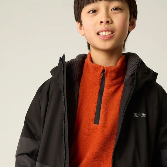 Regatta Childrens/Kids Hillain Lined Waterproof Jacket (Black/Ash) - Image 4