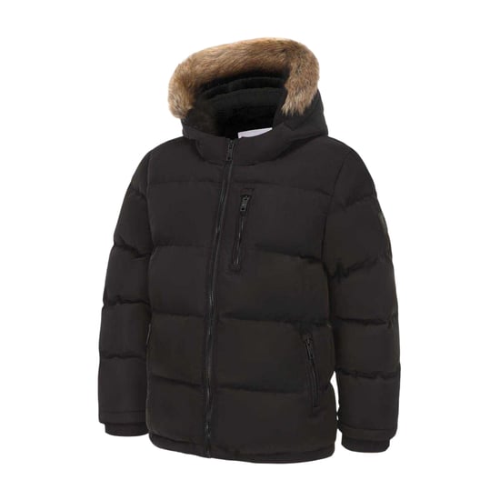 SoulCal Childrens/Kids Quilted Fleece Double Zip Puffer Jacket (Black) - Image 3