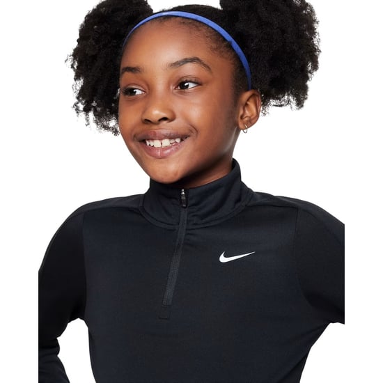 Nike Girls Dri-FIT Half Zip Long-Sleeved Top (Black) - Image 3