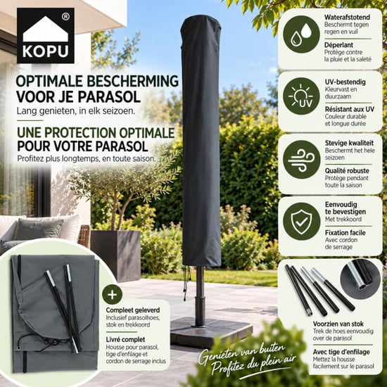 Kopu Parasolhoes waterdicht voor staande parasol 225-275 cm vierkant - Image 6