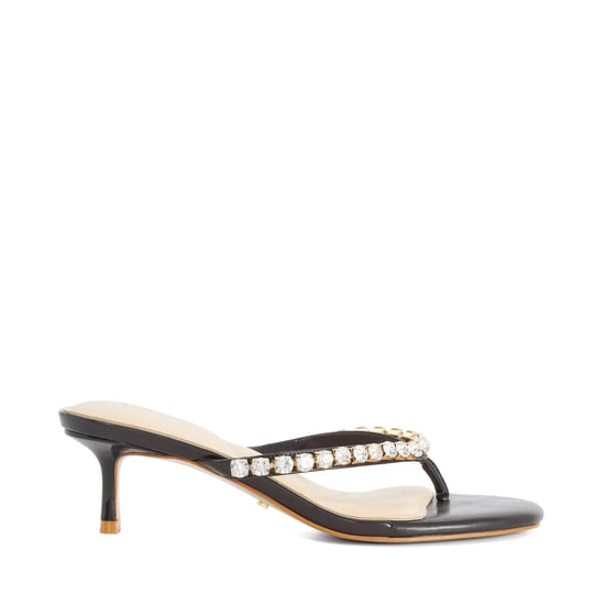Dune Ladies Mimis - Leather Jewel Strap Kitten Heel Thongs - Image 2