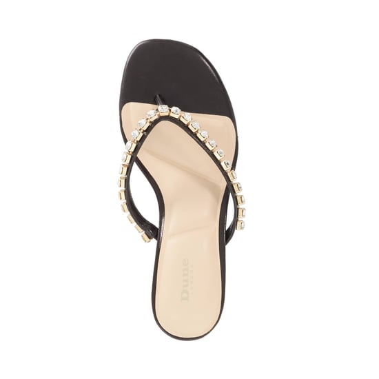 Dune Ladies Mimis - Leather Jewel Strap Kitten Heel Thongs - Image 4